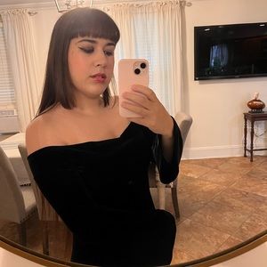 Hanky Panky Velvet Black dress shoulderless dress